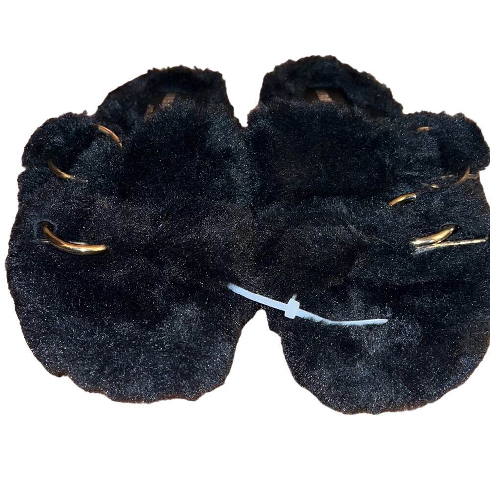 URBAN SPORT by J/Slides Bree Babee Faux Fur Slides Slippers Black Size 7 NWOT - Picture 5 of 5